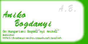 aniko bogdanyi business card